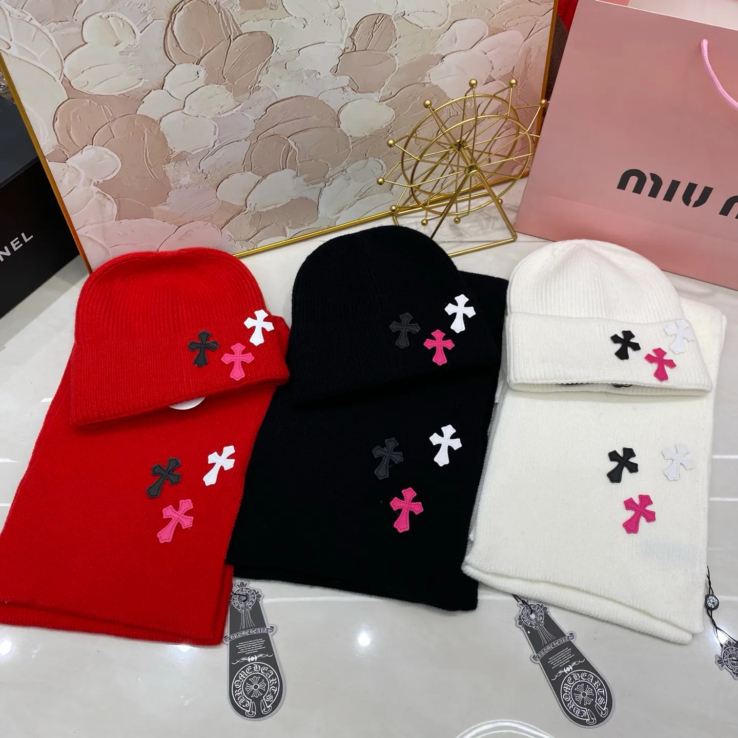 Kroxin two-piece set cashmere knitted hat + scarf🧣